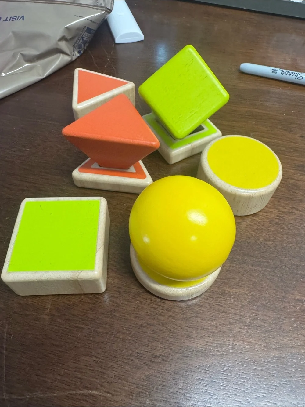 Guidecraft Spatial Concepts Shape Sorter Yellow, Lime, Orange replacement block